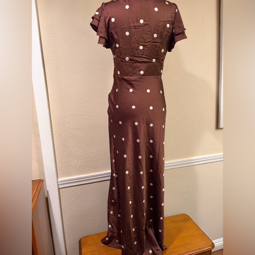 Petal & Pup Arella Brown Polka Dot Maxi Dress - Picture 5 of 16